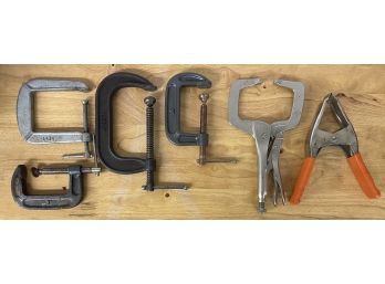 Assortment Of Large C Clamps And More