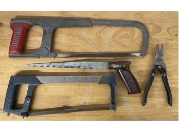 (3) Assorted Saws And A Pair Of Shears