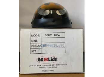 GR8lids Large Chrome Flamed Helmet