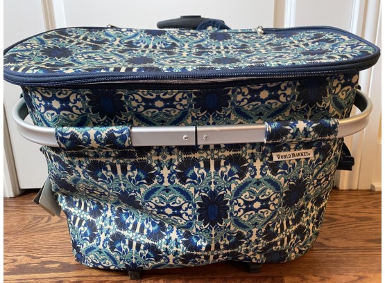 World Market Rolling Portable Insulated Cooler Bag In Paisley Pattern