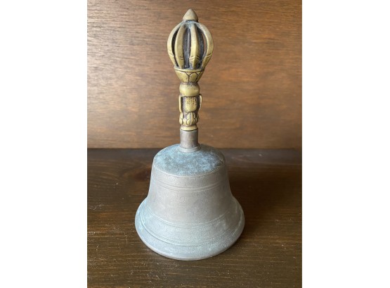 Lovely Heavy Brass Bell With Ornate Handle