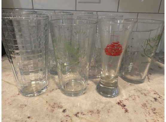 Collection Of Pint & Drinking Glasses- 11 Glasses Total