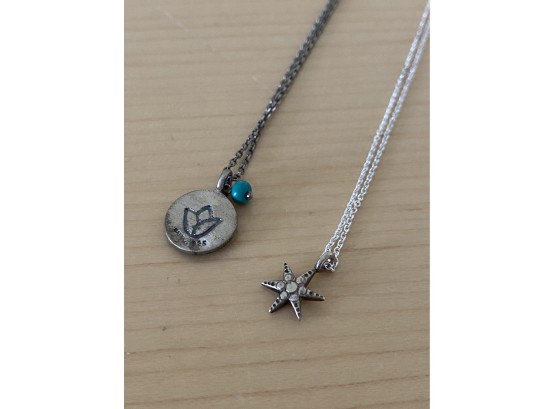 Collection Of Two Dainty Sterling Silver Necklaces Including Satya And Star Pendant Necklace