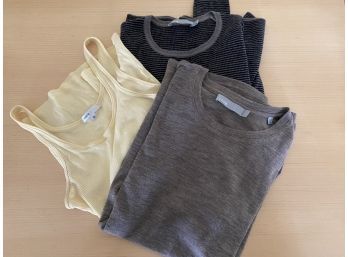 Group Of Three Vince Undershirts In Cotton, Wool And Cashmere