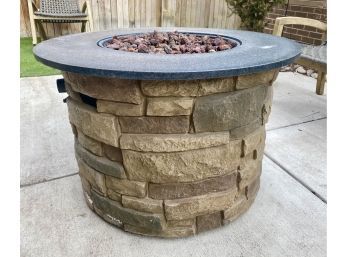 Great Outdoor Faux Stone Fire Pit With Ring Top