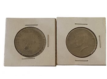 Pair Of Two Coins Including Elizabeth Two Shilling Coin