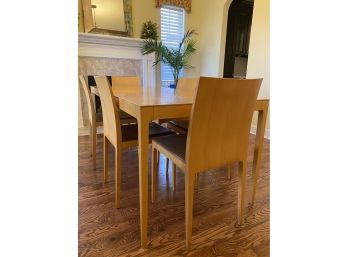Fabulous Italian Blonde Wood Modern Design Within Reach Dining Table With 6 Chairs By Crassevig