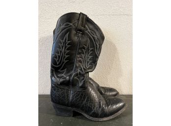 Tony Lama Black Flame Stitch Cowboy Boots