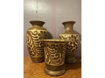 Trio Of Decorative Vases