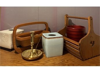 Wooden Baskets And Tissue Box Covers
