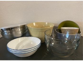 Mixing Bowls - Glass, Stainless, Melamine, Pyrex, Corelle