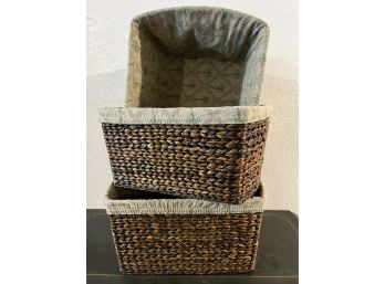 Cloth-lined Sisal Baskets