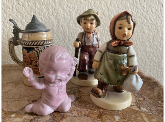 Collection Of A Mini Stein, 2 Hummels, And A Doll