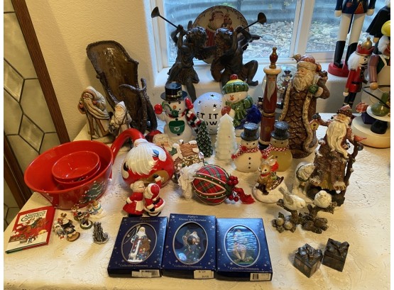 Large Collection Of Christmas Decor Including Wee Forest Folk