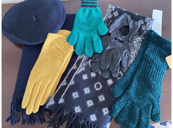 Collection Of Scarves And Gloves