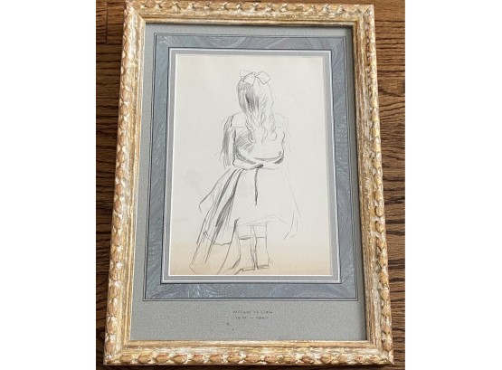 William H Lisle (1870-1947) Original Pencil Figure Study Of Little Girl
