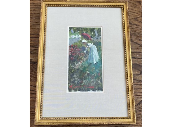 Monet's Red Parasol (originally $2,000) Oil Painting Signed James Kelly