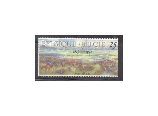 Belgique - Belgium 25 Francs Waterloo Stamp In Frame 1815-1990