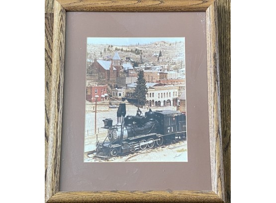 Signed Framed Photograph Of Colorado Railroad Town (possibly Golden, CO)