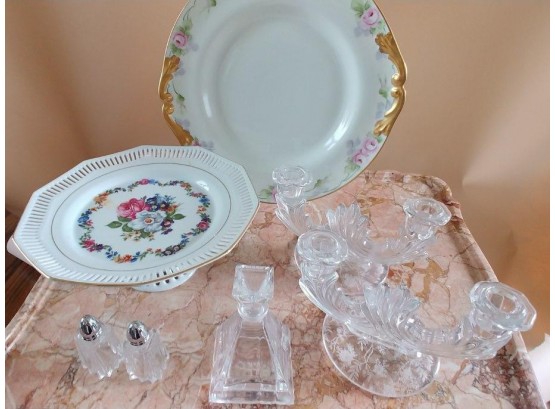 Grouping Of 7 Pieces Of China And Crystal Including Limoges, France