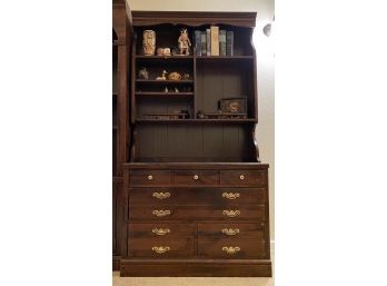 Solid Wood Hutch With Drawer Storage