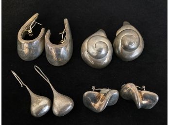 Lot Of 8 Sterling Silver Earrings -MCM