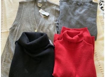 Collection Of 4 Cashmere Sweaters Including Pierre Ancel Scottish Cashmere