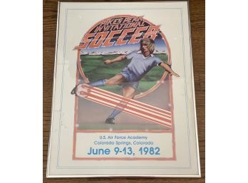 1982 Vintage Pike's Peak Invitational Soccer Poster In Frame- U.S. Air Force Academy