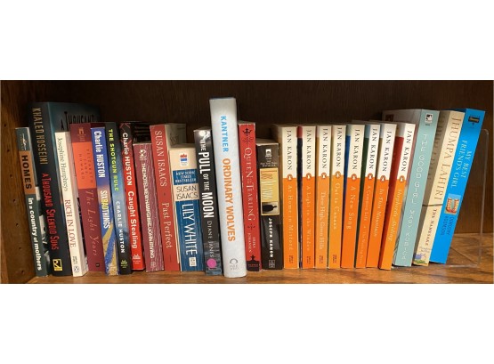Shelf Of Books Including Jan Karon Books, And A Thousand Splendid Suns