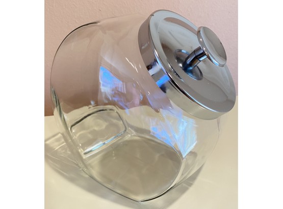 Glass Candy Jar With Stainless Steel Lid