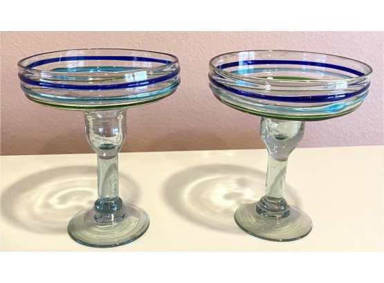 (2) 2 Martini Glasses