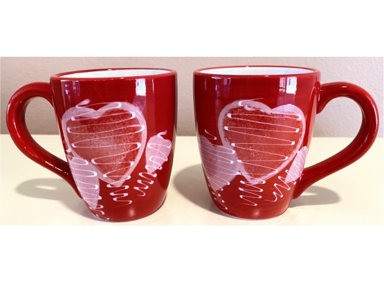 Lot Of 2 Valentines Day Mugs By Fresh Decor