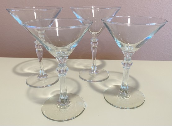Lot Of 4 Martini Glasses