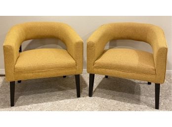 (2) Mustard Colored Mid Century Style By Haining Frank Furniture