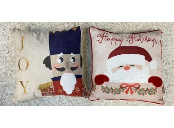 Two Charming Christmas Throw Pillows