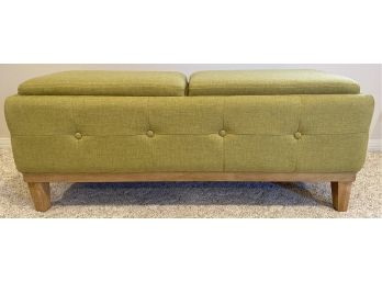 Upholstered Lime Green Storage Bench