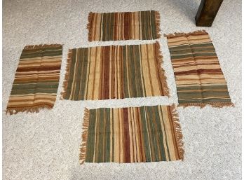 (5) Tuscany Striped Windham Weavers Madras Chindi Rug Cotton