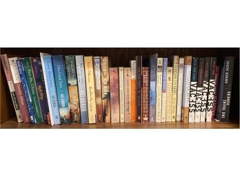 Shelf Of Books Including Authors Like Andrew Vahss, Kate Atkinson, Margaret Atwood