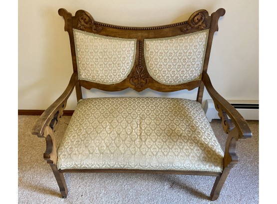 Beautiful Antique Floral Upholstered Settee
