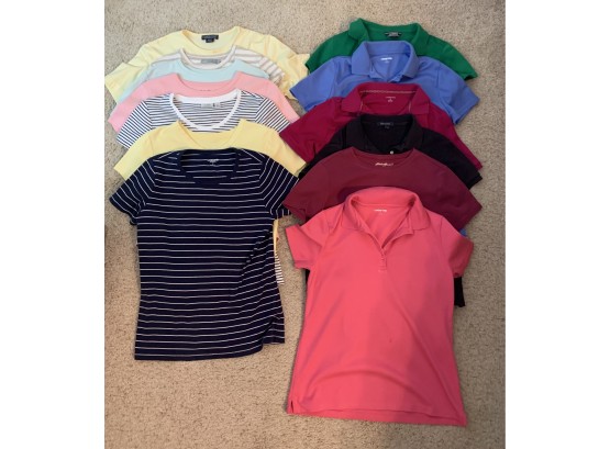 Large Collection Of Women's T-shirts & Polos From Landsend, Eddie Bauer, & More