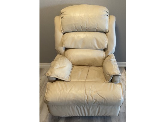 White Faux Leather Swivel Recliner