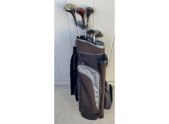 Assorted Golf Clubs With Datrek Bag