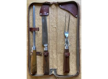 Bar-b-q Carving Set With Leather Case