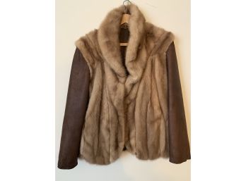 Custom Made Mink & Leather Coat By Tiara Furs