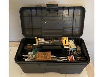 Small Plastic Toolbox With Assorted Tools