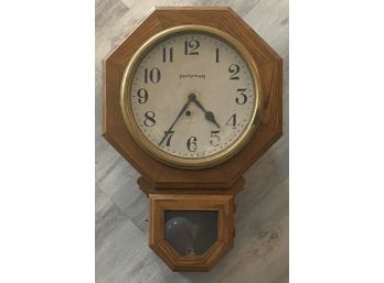 Vintage Ingraham Wall Clock With Key (as Is)