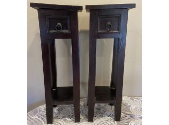 (2) Small Single Drawer Accent Tables