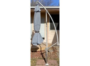 8 Foot Crank Umbrella With Metal Base (as Is)