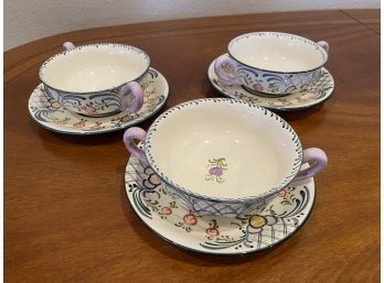 Lot Of 3 Teacups And Saucers
