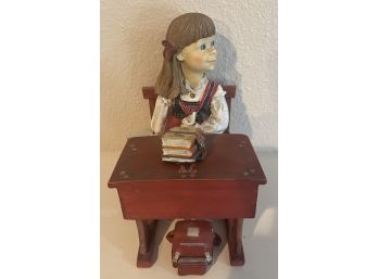 Candy Designs Norway Resin Girl Sitting At Desk